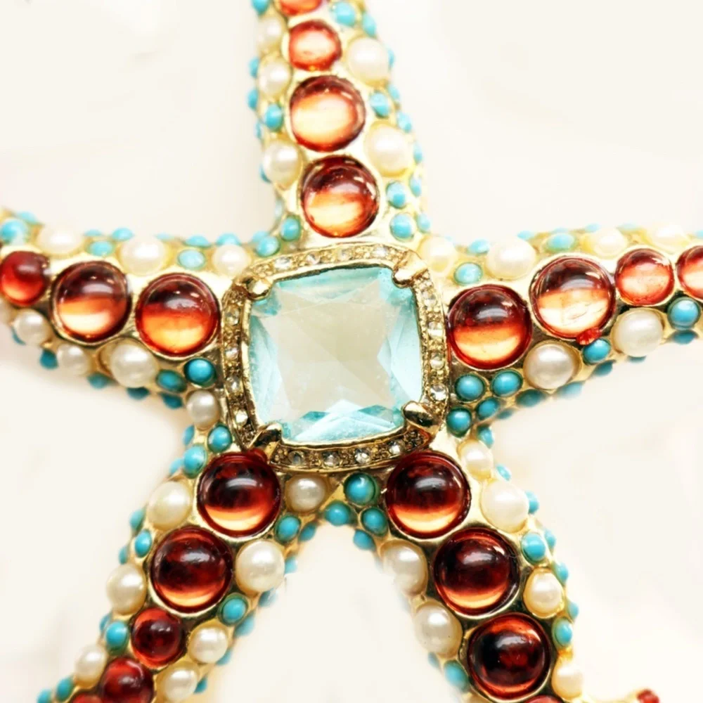 KENNETH JAY LANE RARE BLUE STARFISH EARRINGS - Picture 12 of 16